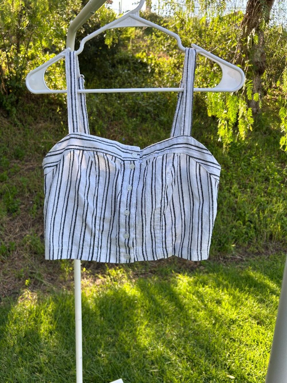 Brandy Melville Summer Cropped Linen Tank Top